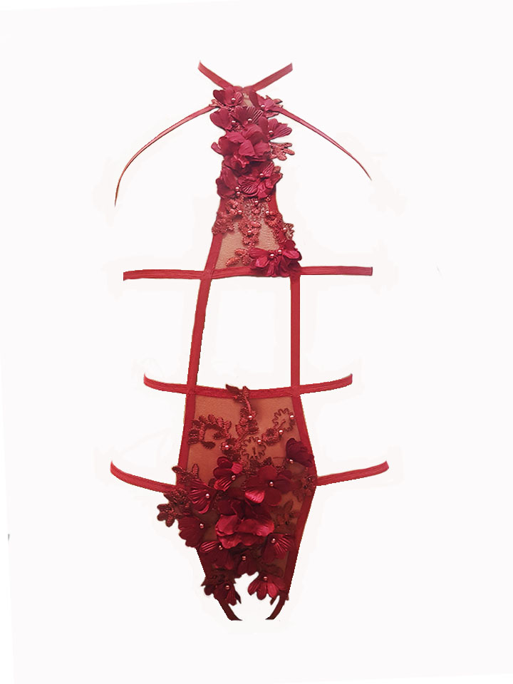 Ensemble Body et cape Alexa bordeaux