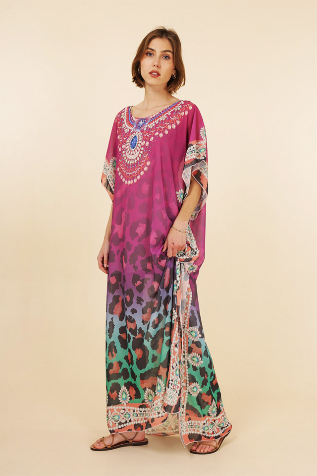 Robe longue Ile des Princes fushia