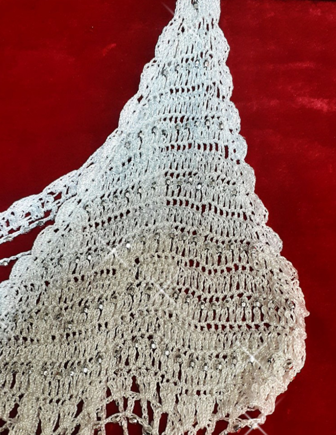 Nuisette Crochet et Strass blanche
