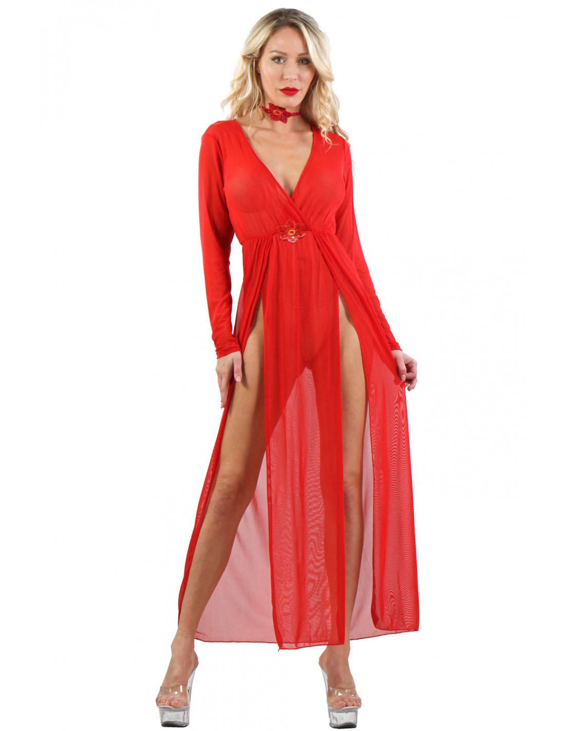 Nuisette longue Fabiosa rouge
