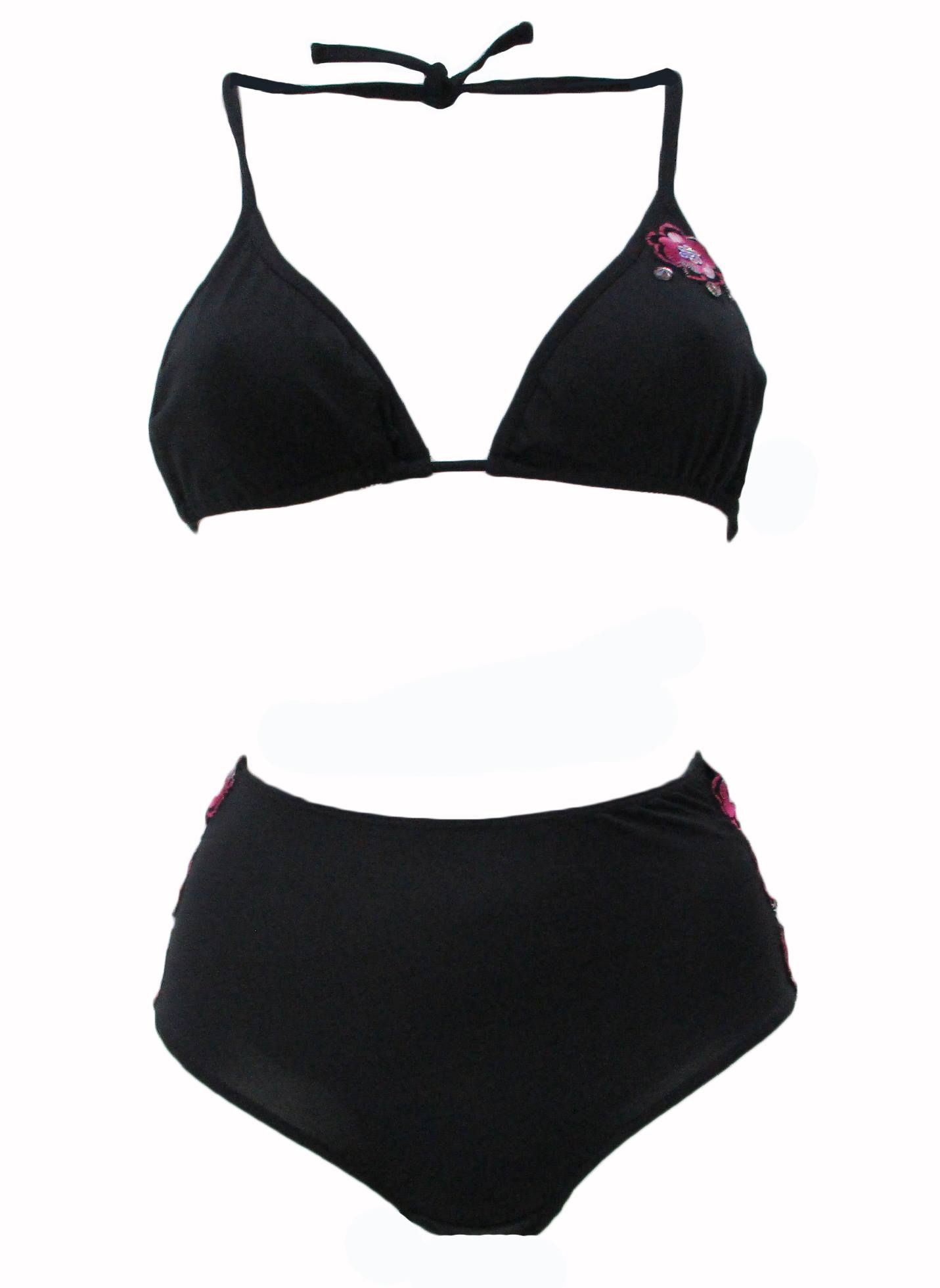 Maillot 2 pièces Clara noir et rose