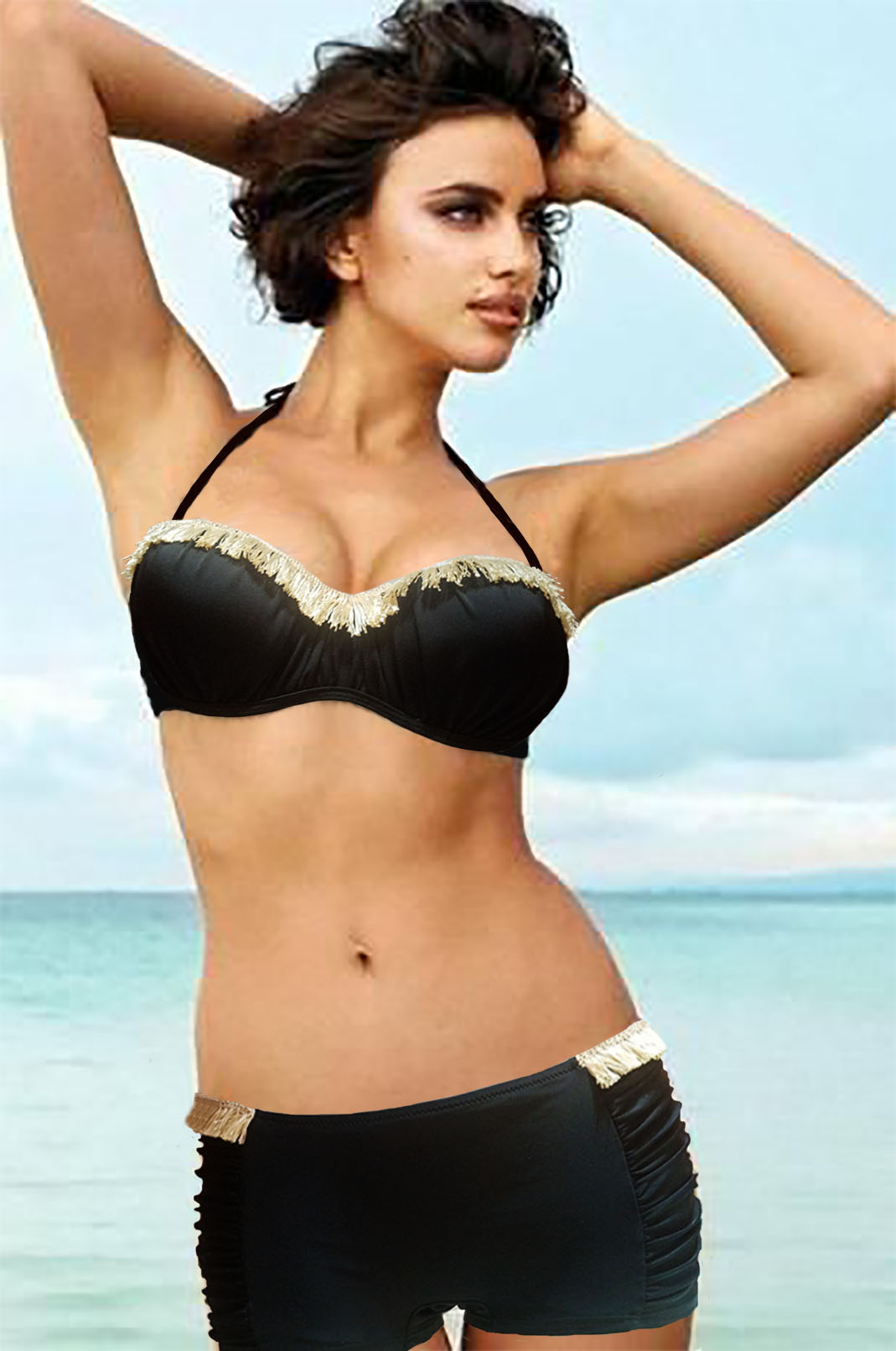 Maillot Berfina noir et écru