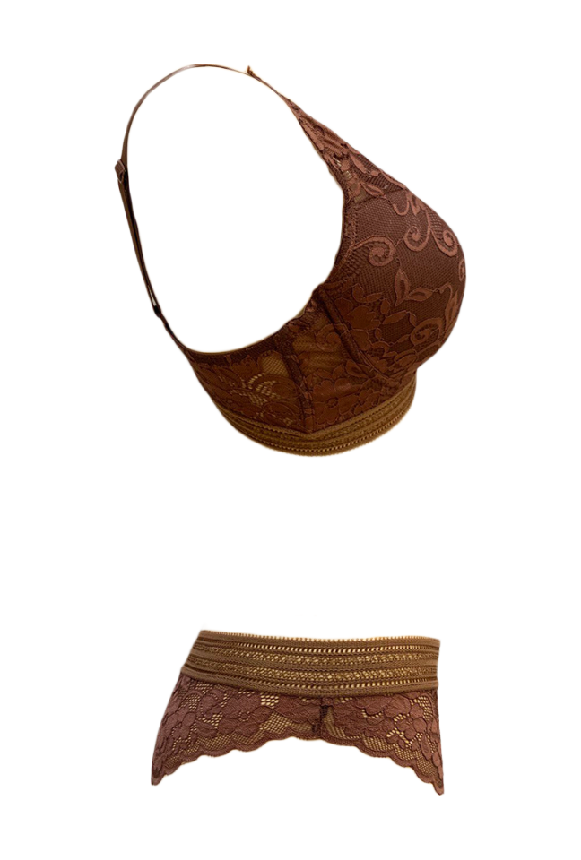 Ensemble Fleuri marron