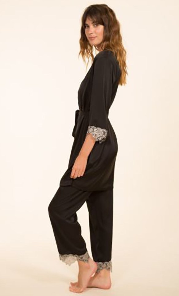 Pyjama 3 pièces Satin et Dentelle