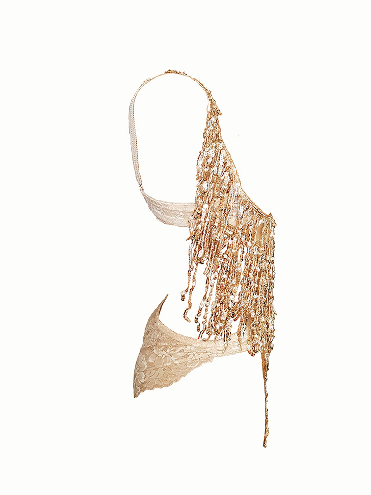 Ensemble Lumière beige et or