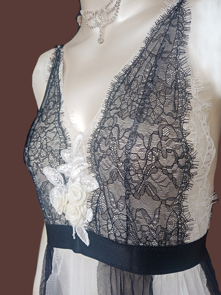 Nuisette Orchidée noir et blanc