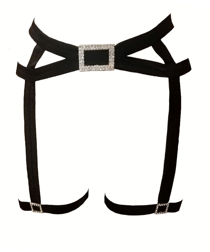 Harnais noir et strass