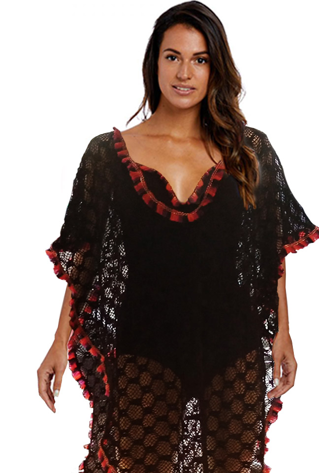 Pareo Boho noir Carrebean