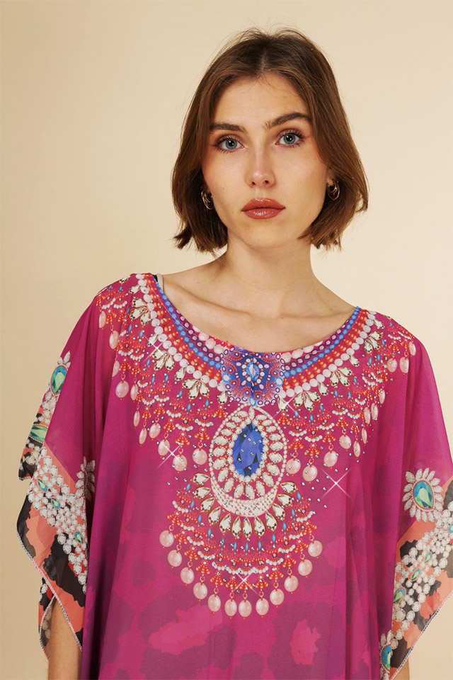 Robe longue Ile des Princes fushia