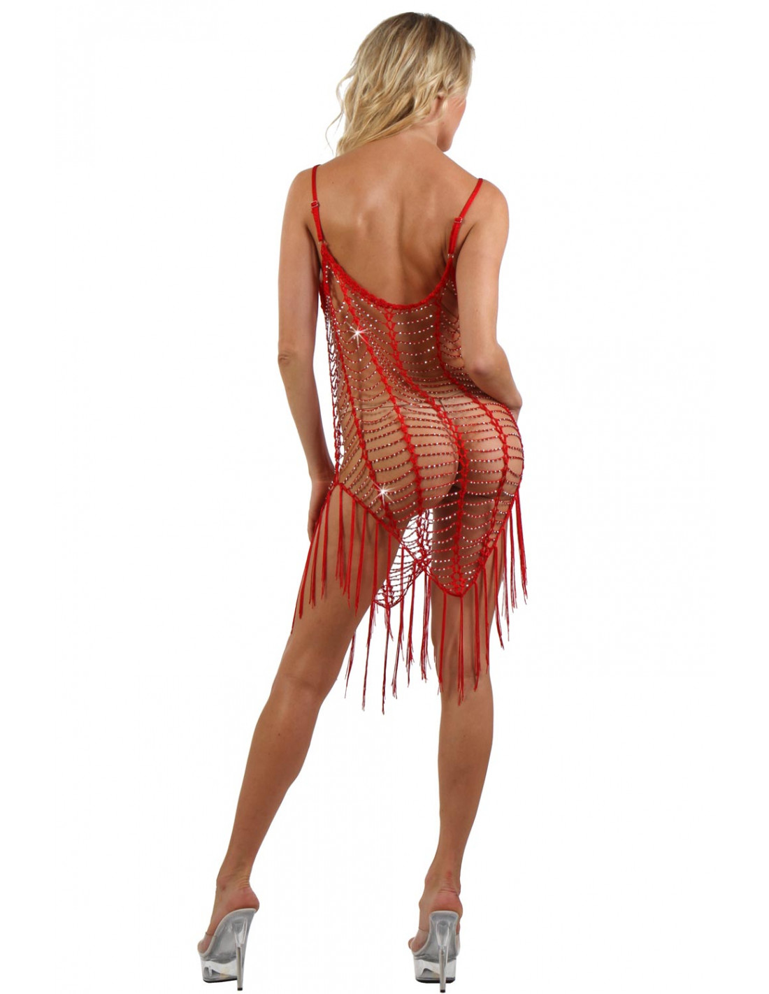 Nuisette Crochet et Strass rouge