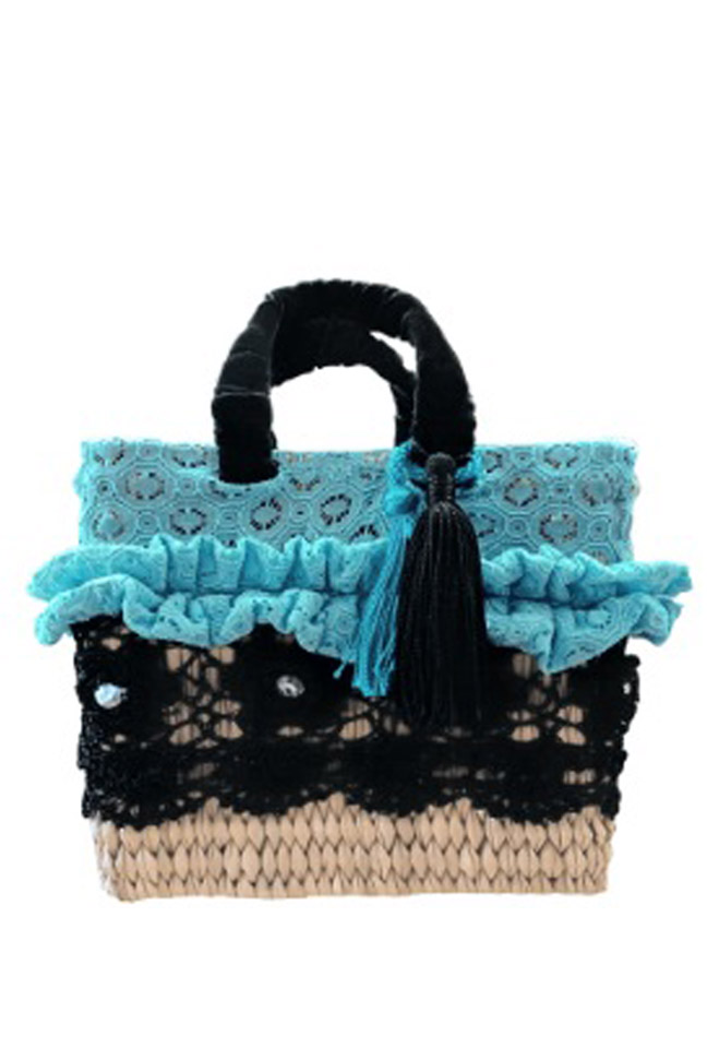 Petit Sac de plage Noir/bleu