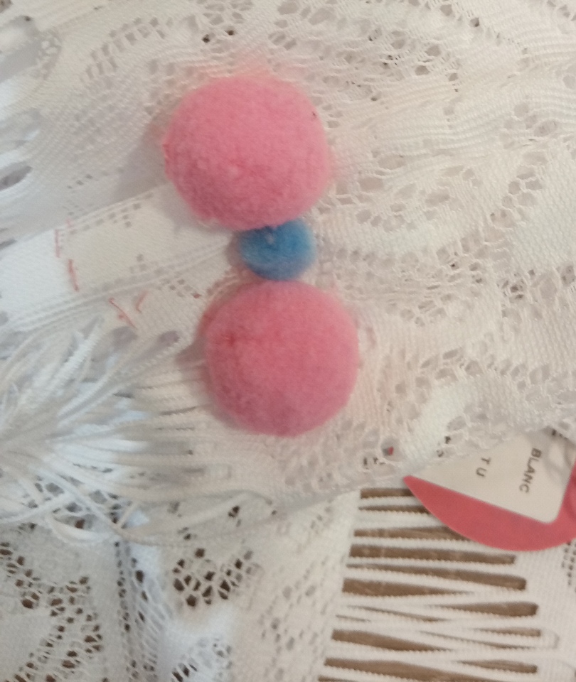 Paréo blanc Rayé rose et bleu