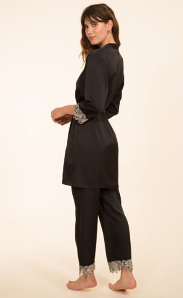 Pyjama 3 pièces Satin et Dentelle