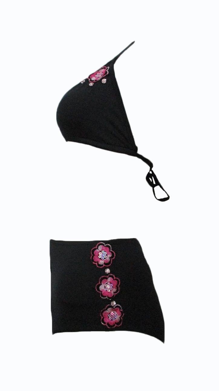 Maillot 2 pièces Clara noir et rose