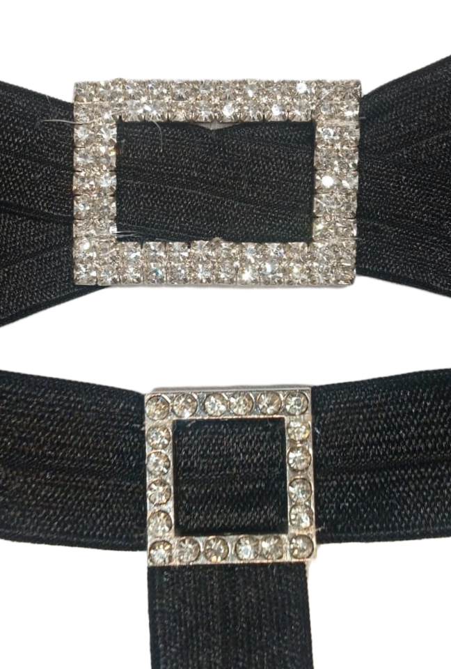 Harnais noir et strass