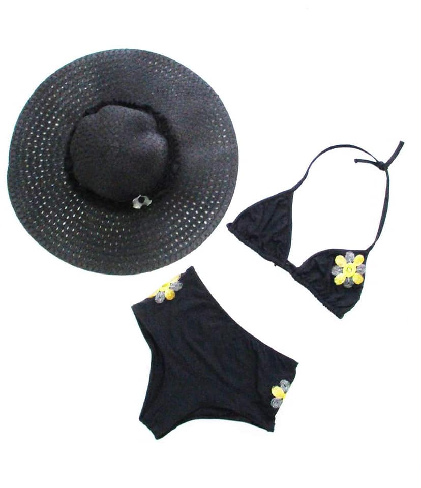 Maillot 2 pièces Clara noir et jaune