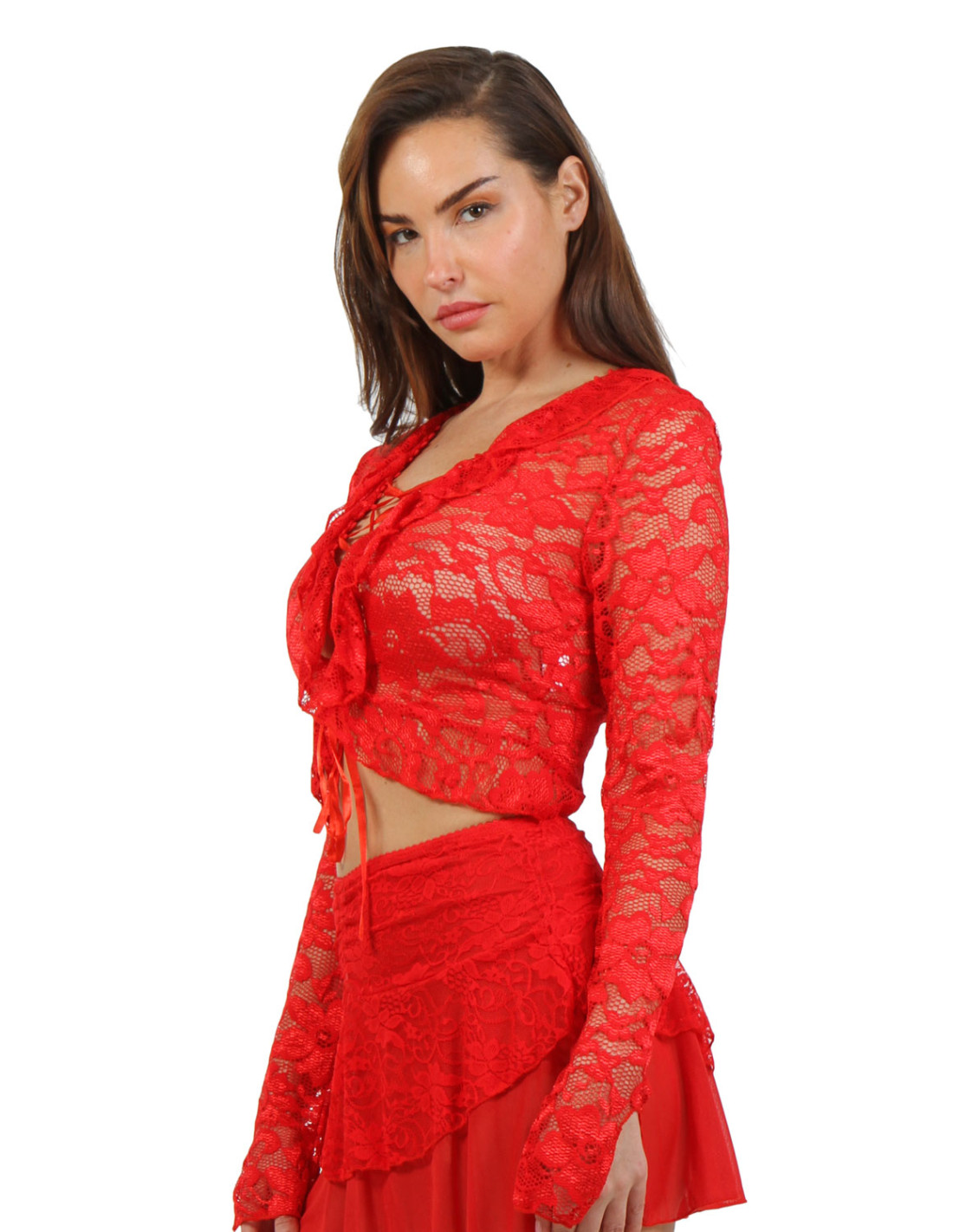 Boléro Dentelle rouge