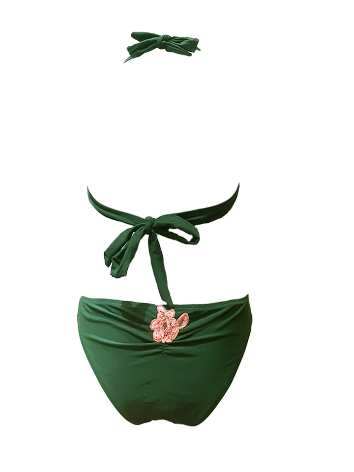 Maillot trikini St Bart kaki et orange