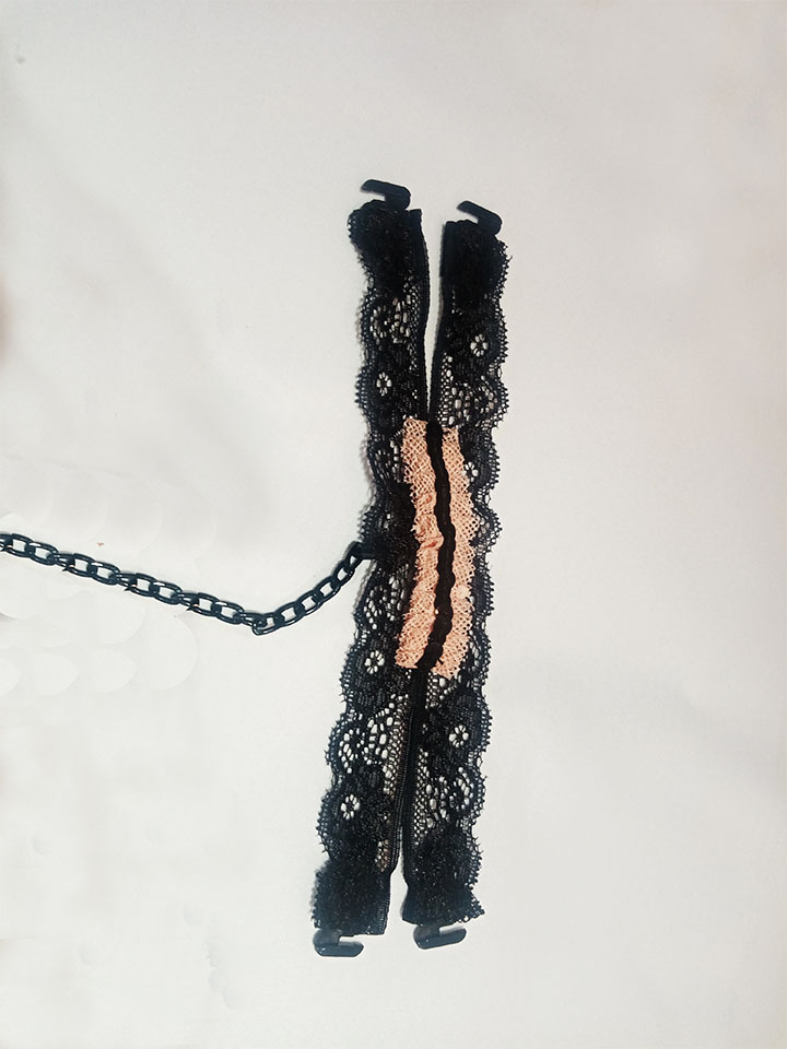 Menottes pour chevilles noir et saumon