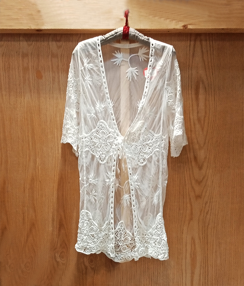 Paréo Caftan Angela blanc cassé