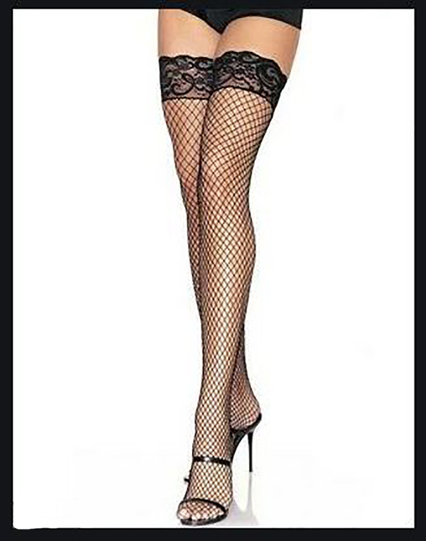 Bas Résille avec jarretière noire