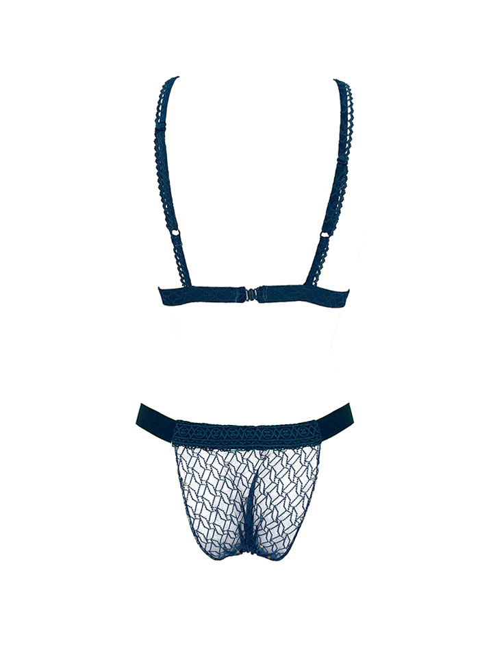 Ensemble 3 pièces Hortensia bleu vert