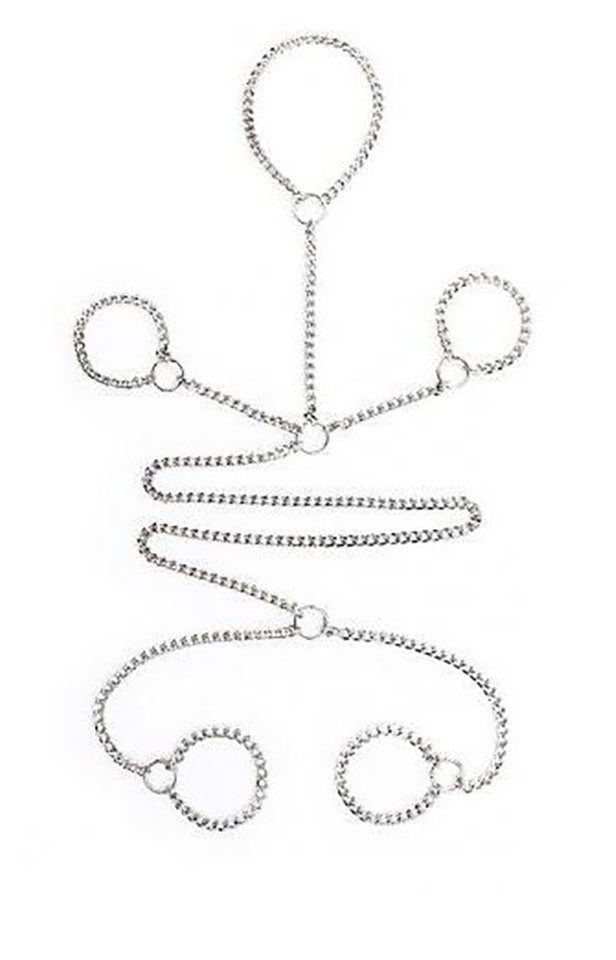 Ensemble Chaine collier et menottes argent